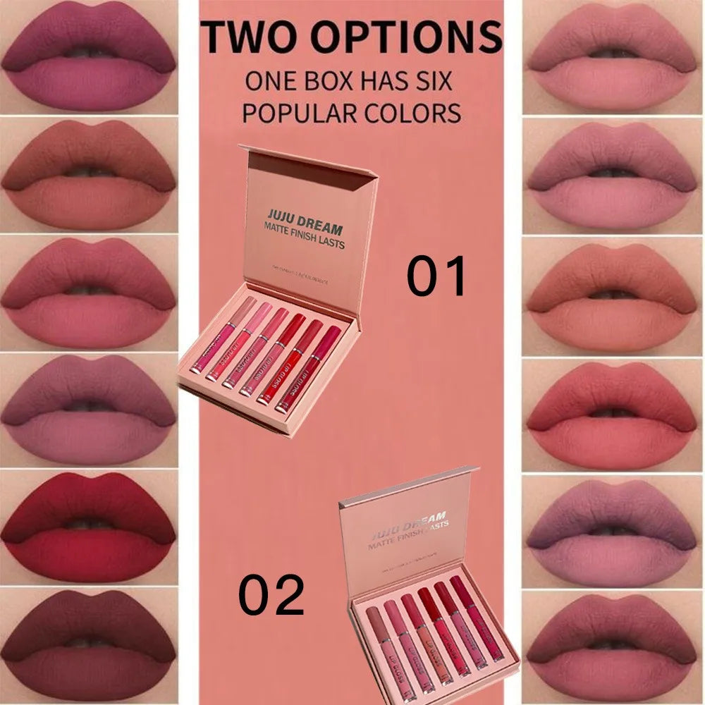 Matte Liquid Lipstick Set Waterproof Long Lasting Smudge Proof Lip Gloss Easy to Apply Non Transfer Holiday Gift