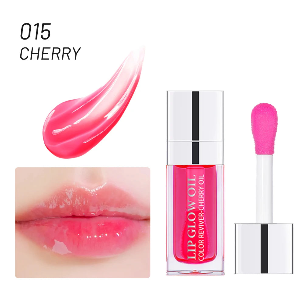 Crystal Jelly Moisturizing Lip Oil Plumping Lip Gloss Makeup Sexy Plump Lip Glow Oil Tinted Lip Plumper 6Ml 1 Piece