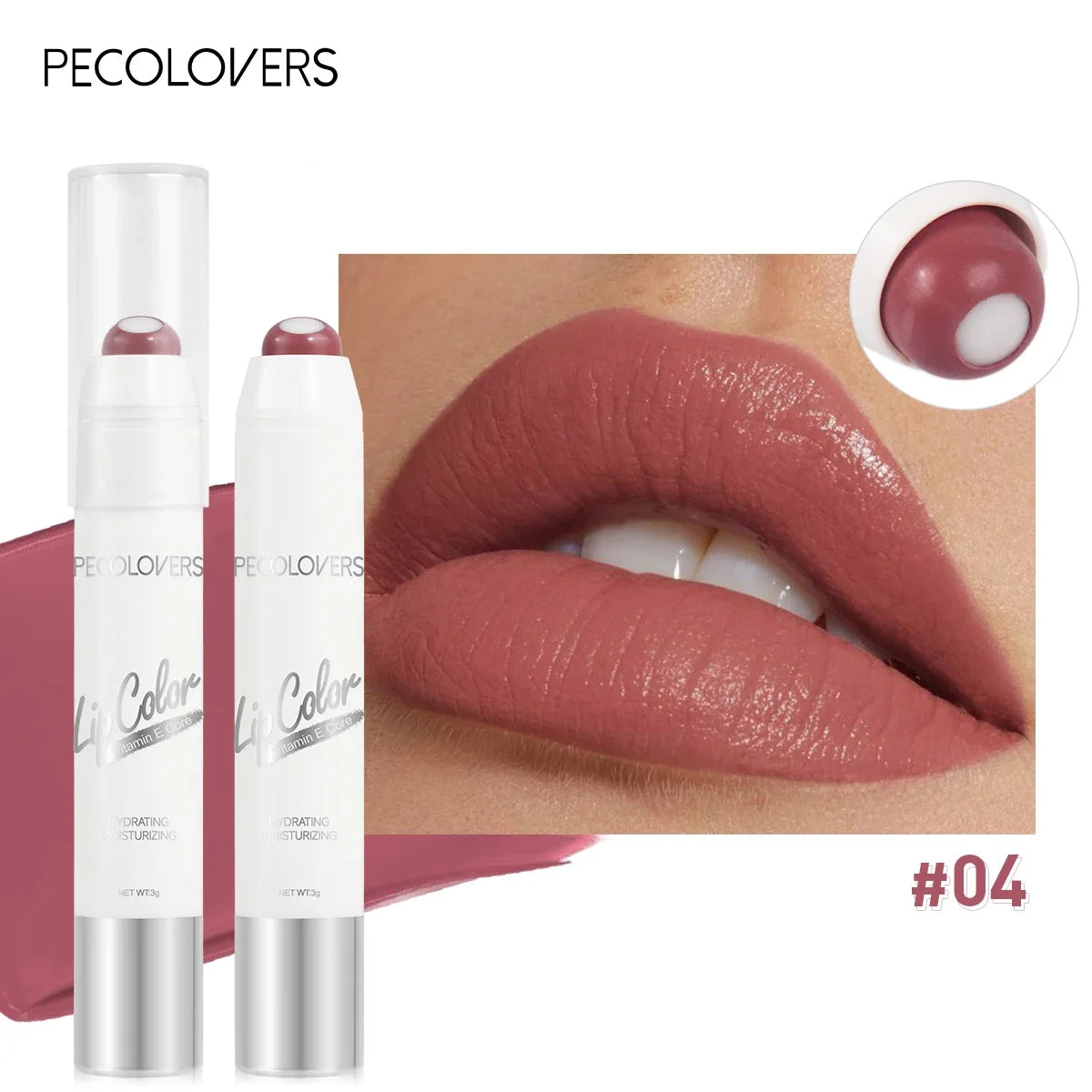 2-In-1 Nude Lipstick Matte Red Lip Balm Moisturizing 6 Colors Sandwich Lipstick Waterproof Long Lasting Non-Stick Cup Lip Stick