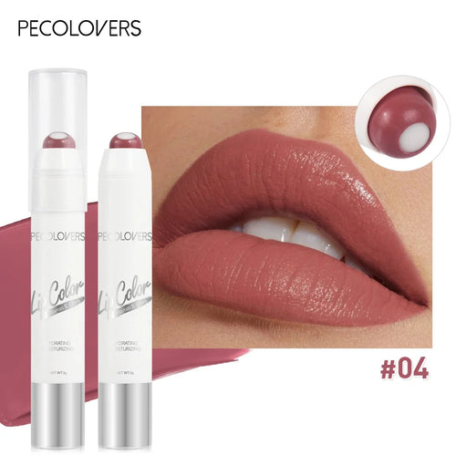 2-In-1 Nude Lipstick Matte Red Lip Balm Moisturizing 6 Colors Sandwich Lipstick Waterproof Long Lasting Non-Stick Cup Lip Stick