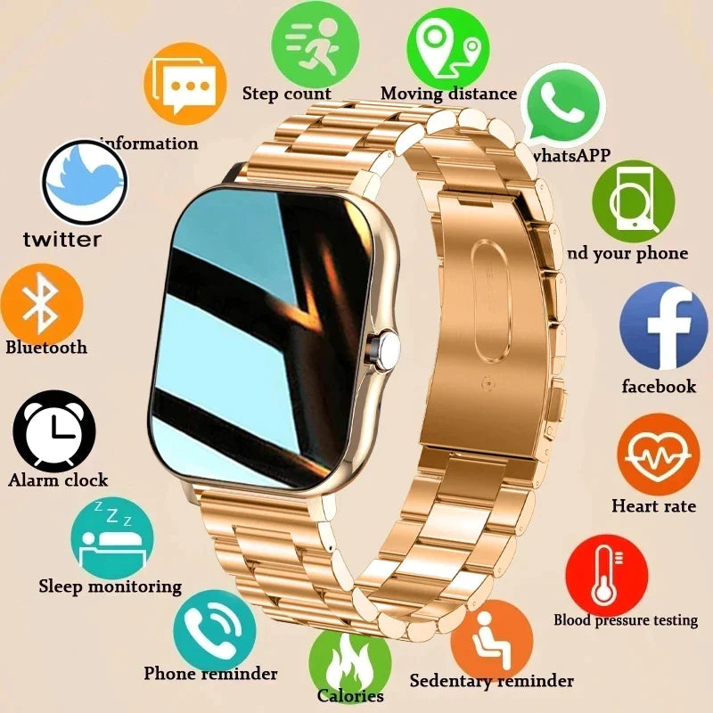LIGE 2022 Men Smart Watch Women 1.69" Color Screen Full Touch Fitness Tracker Bluetooth Call Smart Clock Ladies Smart Watch Men