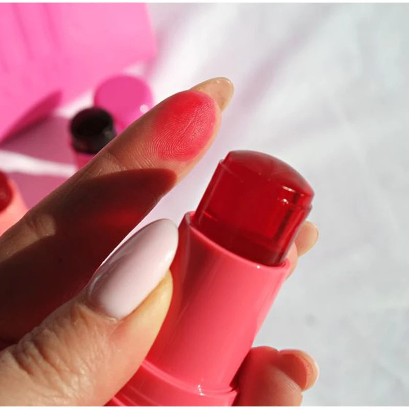 3-In-1 Milk Jelly Tint Facial Blusher Wand Moisturized Long Lasting Matte Rouge Cheek Contour Lipstick Sticker Beauty Makeup