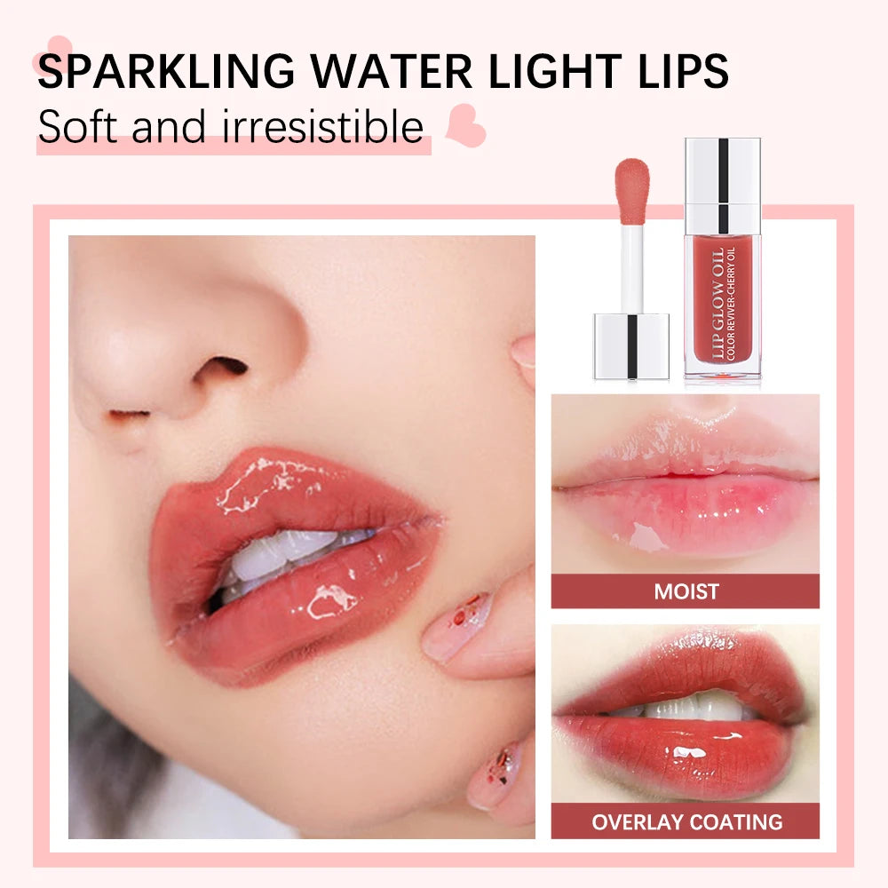 Crystal Jelly Moisturizing Lip Oil Plumping Lip Gloss Makeup Sexy Plump Lip Glow Oil Tinted Lip Plumper 6Ml 1 Piece