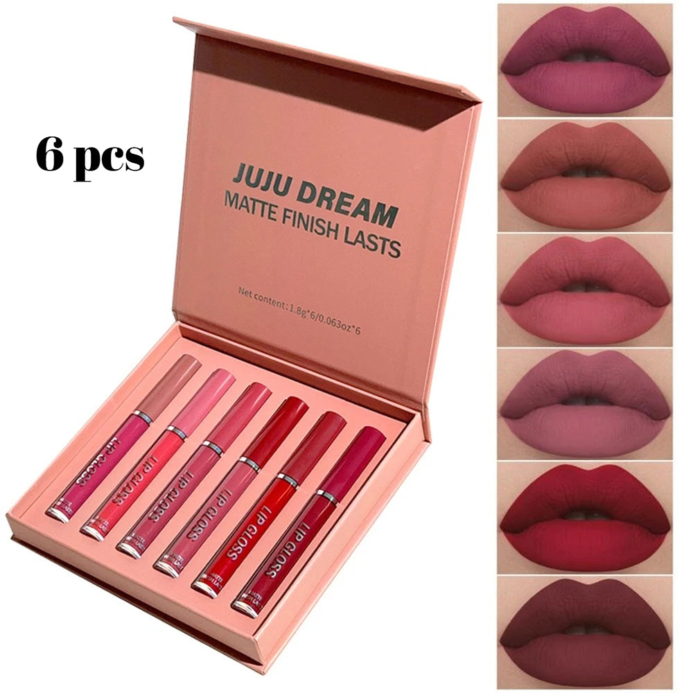 Matte Liquid Lipstick Set Waterproof Long Lasting Smudge Proof Lip Gloss Easy to Apply Non Transfer Holiday Gift