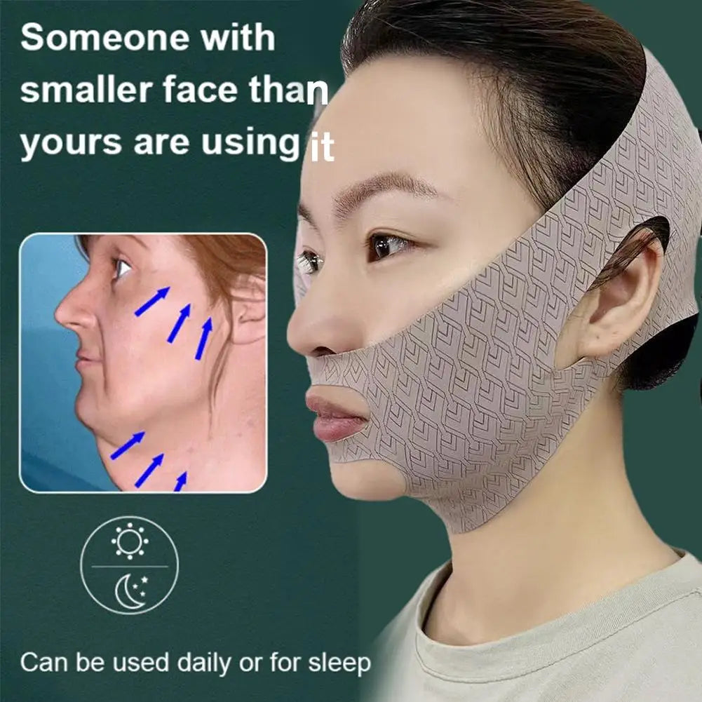 Graphene V-Line Mask Chin up Mask V Shaped Face Mask Chin Strap for Sleeping,Jawline Shaper,Lilac,Small