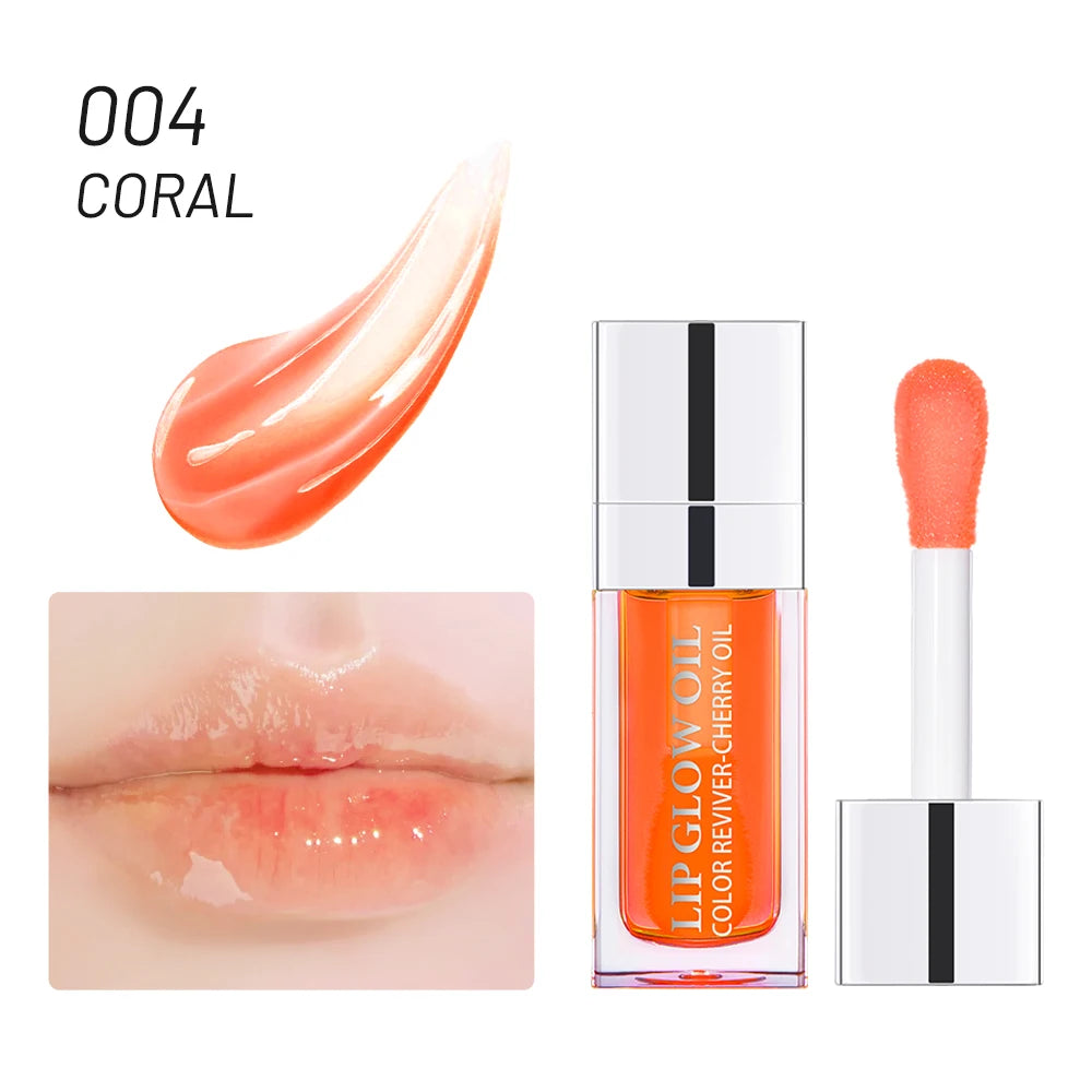 Crystal Jelly Moisturizing Lip Oil Plumping Lip Gloss Makeup Sexy Plump Lip Glow Oil Tinted Lip Plumper 6Ml 1 Piece