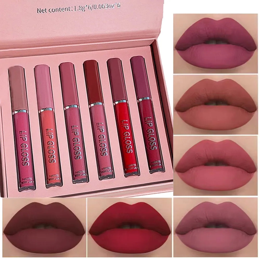 Matte Liquid Lipstick Set Waterproof Long Lasting Smudge Proof Lip Gloss Easy to Apply Non Transfer Holiday Gift