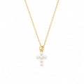 Shell Pearl Cross Necklace