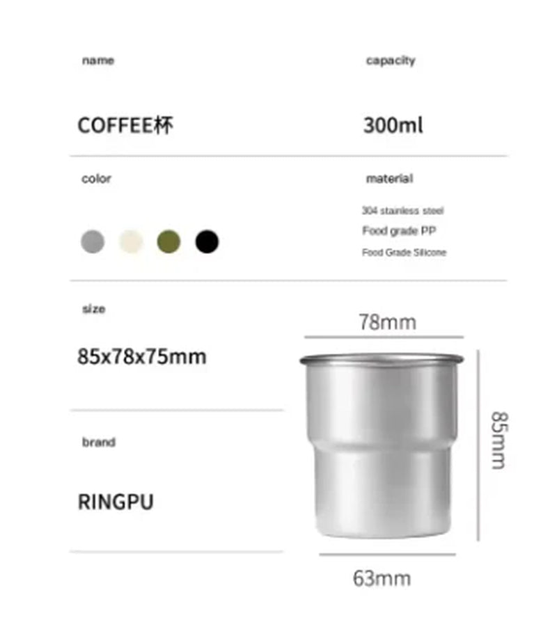 Stainless Steel Coffee Mug with Straw – Portable Outdoor Camping Beer Mug, Insulated Anti-Burn Reusable Water Bottle