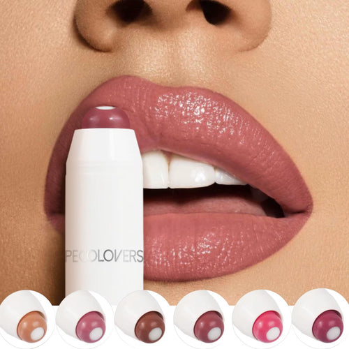 2-In-1 Nude Lipstick Matte Red Lip Balm Moisturizing 6 Colors Sandwich Lipstick Waterproof Long Lasting Non-Stick Cup Lip Stick