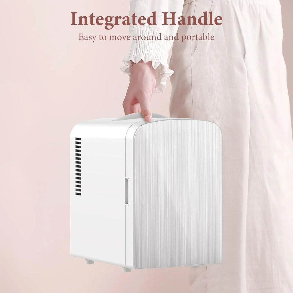 Mini Fridge, 4L Portable Small Refrigerator for Skincare, Cosmetics, Food & Drinks, Compact Refrigerator for Bedroom, Dorm, Car, Office