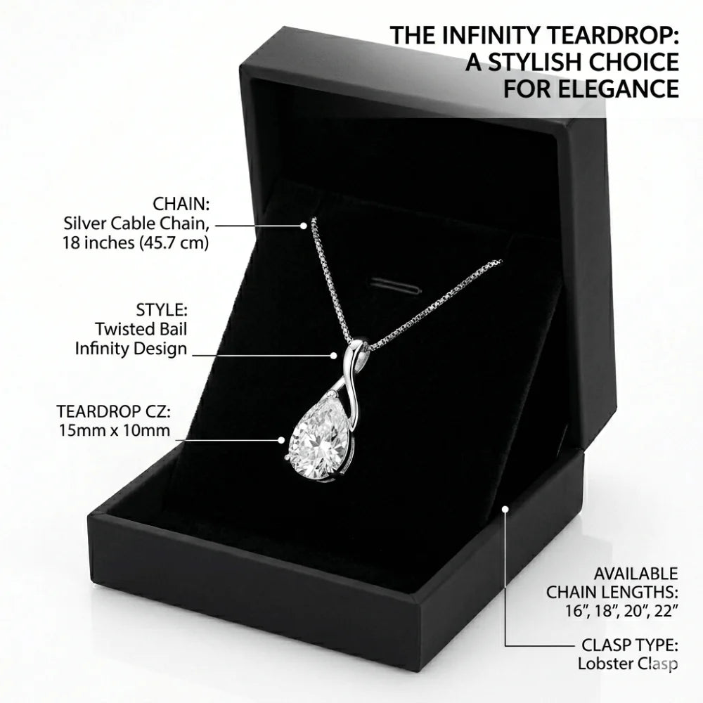 Angel Tears Drop Pendant Necklace – Silver Plated Diamond Look Clavicle Jewelry for Women